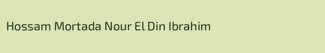 Hossam Mortada Nour El Din Ibrahim